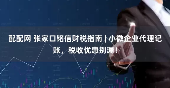 配配网 张家口铭信财税指南 | 小微企业代理记账，税收优惠别漏！